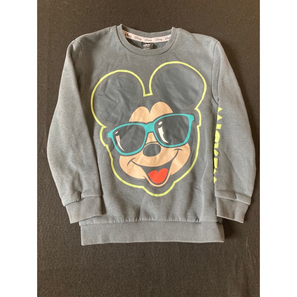 Disney Mickey Mouse Graphic‎ Crewneck Sweatshirt Kids 7 8 Years Gray